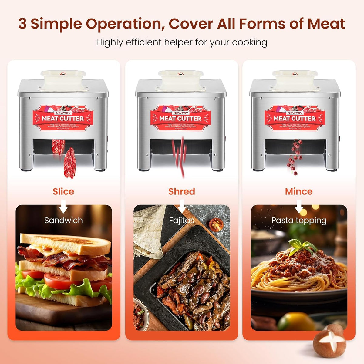 Vleessnijder – Vlees Snijmachine – Vleessnijmachine – Commerciële Meat Cutter – Automatische Snijder – 550W Krachtige Motor – Roestvrij Staal Ontwerp