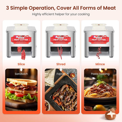 Vleessnijder – Vlees Snijmachine – Vleessnijmachine – Commerciële Meat Cutter – Automatische Snijder – 550W Krachtige Motor – Roestvrij Staal Ontwerp