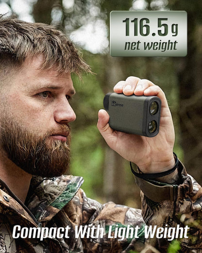 Laserafstandsmeter, Inkerma Jacht Rangefinder, 1000m Afstandsbereik met 6X Vergroting, LCD Display, Hoge Precisie voor Hoek/Snelheid/Scan/Lope Compensatie Meten (Hunter-X)