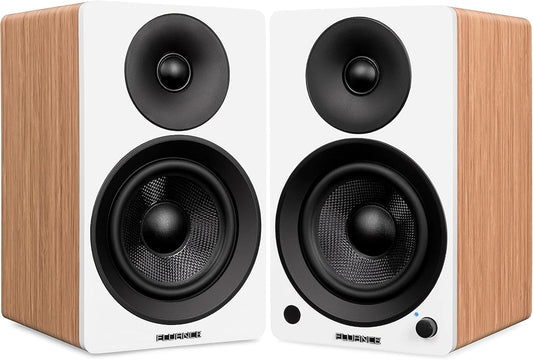 Fluance Ai61 2-weg 2.0 stereo boekenplankluidsprekers met 6,5 inch drivers, 120 W versterker voor draaitafel, tv, pc en Bluetooth 5 draadloze muziekstreaming - RCA, optisch, USB & Sub Out (Lucky