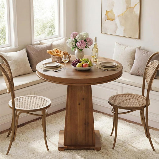 Ronde Eettafel – Keukentafel – Houten Tafel – Kleine Eettafel – Eetkamertafel – Massief Hout – Compact 80 cm Diameter