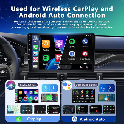 2+64G Auto Radio 2 din Android met Bluetooth GPS -Navigatie, Motorsi Dubbele din Carplay Radio Auto met Scherm, Stereo Auto Support Mirrorlink/FM/WIFI/USB/SWC + Achteruitrijcamera + Microfoon