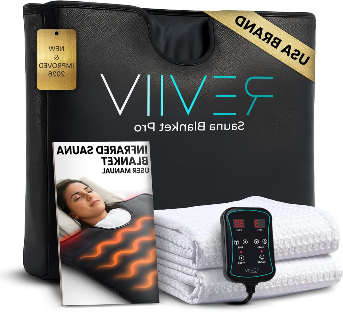 Portable Sauna Blanket with Bonus Cotton Inlay Towel - V2.0 Major Upgrades! Premium Far Infrared Sauna Blanket for Detoxification - Sauna Blanket, Infrared Saunas for Home with Temperature Range of - QUORE