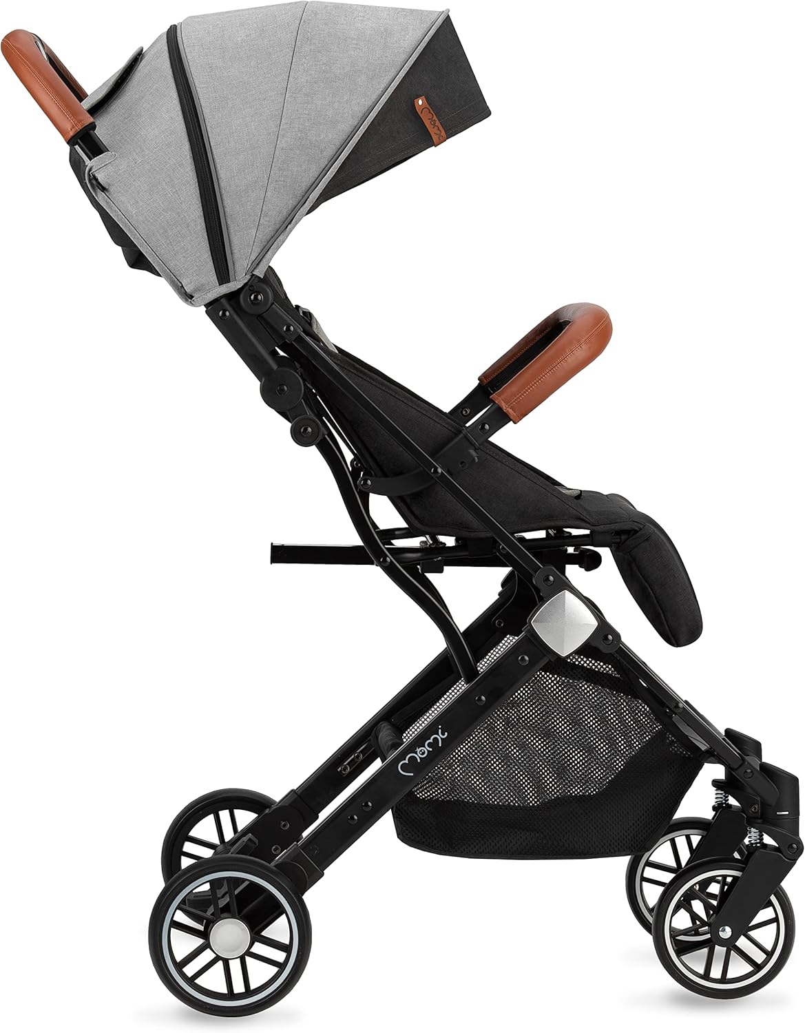 MoMi ESTELLE Vanaf 6 maanden (tot 15 kg), inklapbare kinderwagen met 5-punts riem, boodschappenmand, telescoopstang, inklapbaar