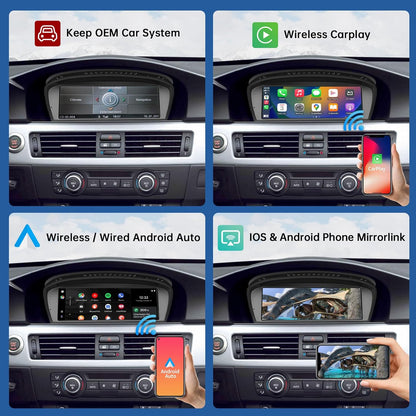 8,8 Inch Autoradio – Touchscreen Multimedia Systeem – Navigatie Radio Speler – CarPlay Android Auto Mirrorlink – Draadloos Verbinden – HD Resolutie 1920x720 Pixels