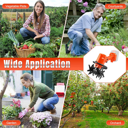 Draadloze handfrees compatibel met Makita 18 V accu (zonder batterij), 550 W tuinfrees met 10 cm freesdiepte en 10 cm freesbreedte, akkerfrees (met 1,3 m verlenging)