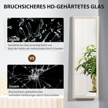 Full Body Spiegel – Staande Spiegel – Wandspiegel – Lichte Spiegel – Klassieke Spiegel – 160 x 50 cm – Veilig Gehard Glas