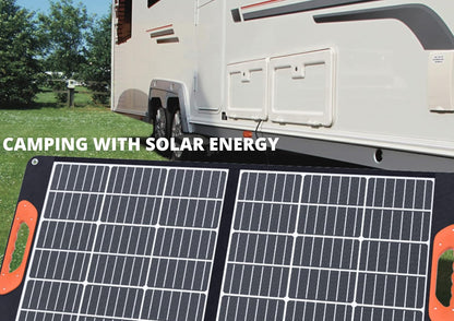100 W opvouwbaar zonnepaneel draagbare monokristallijne zonnelader voor krachtcentrales, caravan, boot, camping, camper, 12 V, off-grid huis, RV-batterij met USB- en DC-uitgangen (Mono