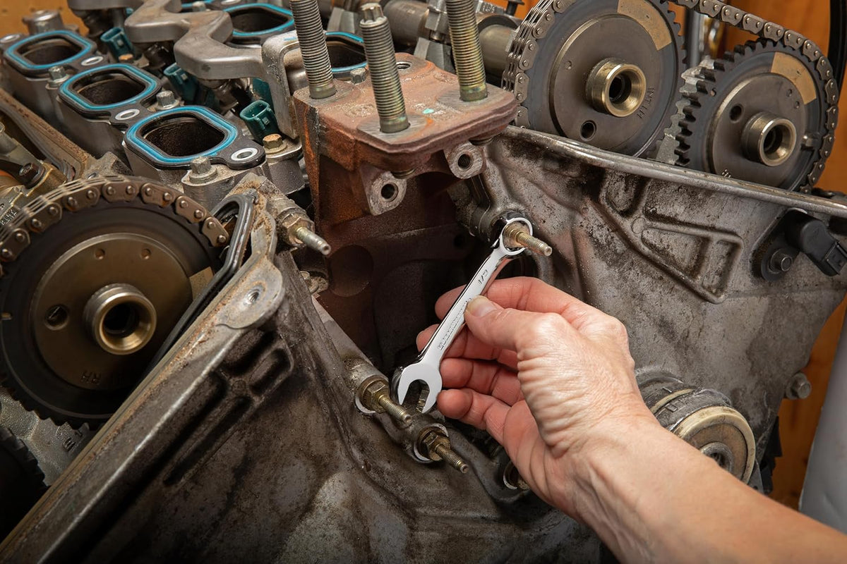 Stubby Ringsleutelset – Ringsleutelset – Steeksleutelset – Moersleutelset – Sleutelset SAE Metrisch – 20-delig Compact – Roestvrij Gelegeerd Staal – 15° Offset Uiteinde