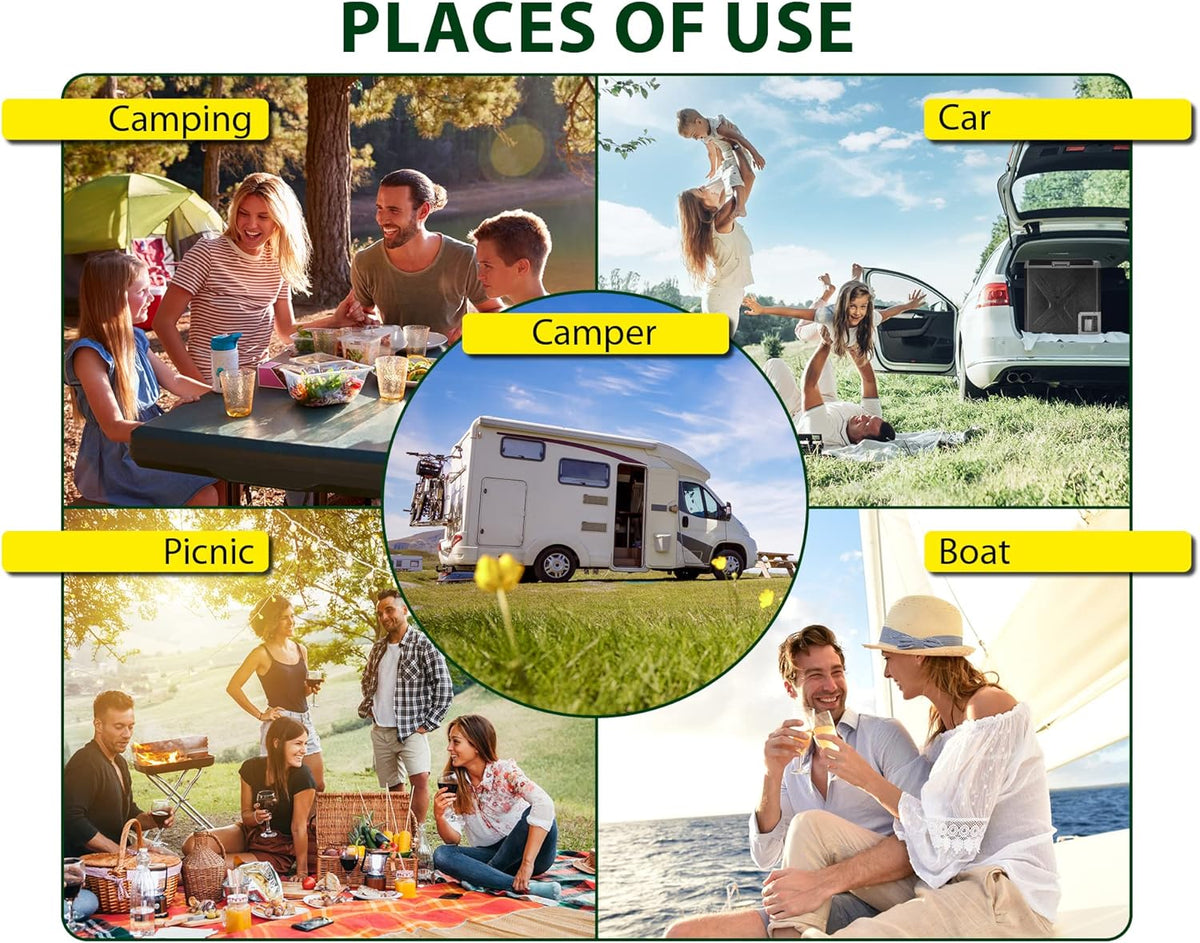 Draagbare Koel- En Vriescombinatie – Mobiele Koelkast – Camping Koelbox – Auto Koelbox – Mini Vriezer – 50 Liter Inhoud – Instelbare Temperatuur -20°C tot +20°C