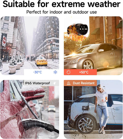 Oplaadkabel Elektrische Auto – EV Oplader – Type 2 Kabel – Schuko Laadkabel – Draagbare Autolader – 6 Meter – 3,68 kW 1-Fasig – Instelbare Stroom 6-16A – Vertraagd Opladen 1-15 Uur