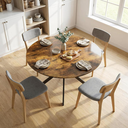 Ronde Eettafel – Eetkamertafel – Keukentafel – Bureau – Tafel 120 cm Ø – Industrieel Design – Verstelbare Voetjes
