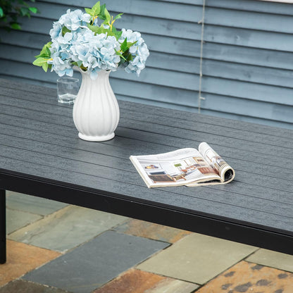 Outsunny garden table aluminum table garden terrace wood-plastic WPC Non-wood black - QUORE