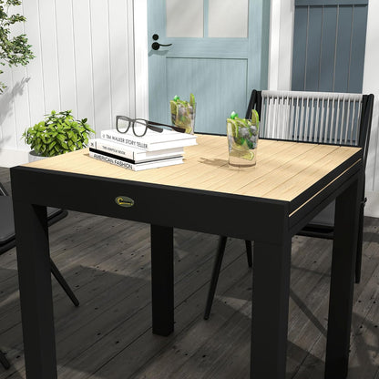 Outsunny Garden Table, Dining Table for 6 People, Patio Table, Expandable Balcony Table, 70 kg Load Capacity Aluminium, Yellow, 81/162 x 80 x 75 cm - QUORE