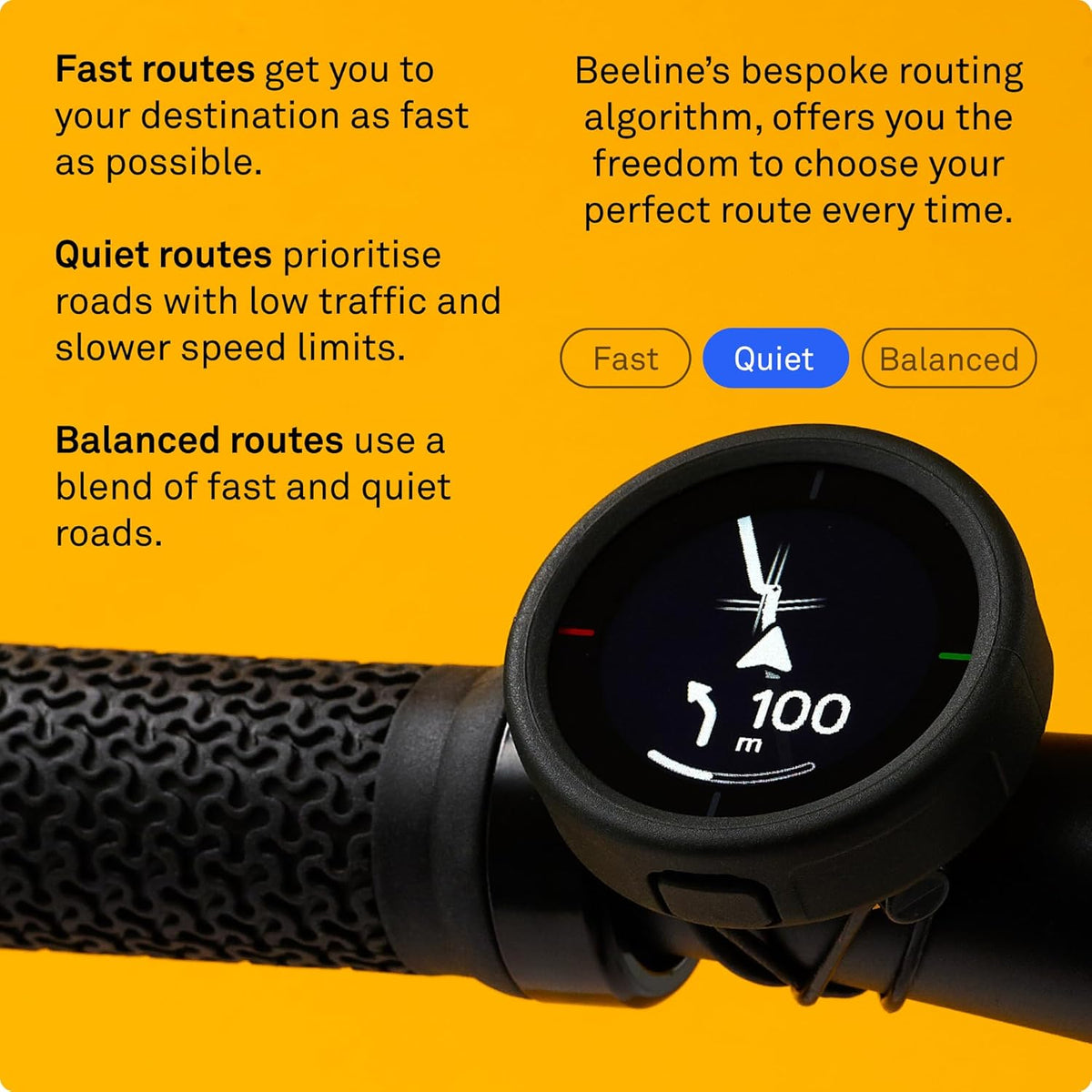 BEELINE Fiets 2 computer GPS fiets – draadloze wereldnavigatiekaart I Weerbescherming I Batterijduur + 11 uur I USB-opladen I navigatie satelliet fietsen bevestigingsriem I compatibel met handschoen
