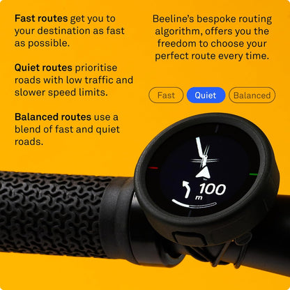 BEELINE Fiets 2 computer GPS fiets – draadloze wereldnavigatiekaart I Weerbescherming I Batterijduur + 11 uur I USB-opladen I navigatie satelliet fietsen bevestigingsriem I compatibel met handschoen