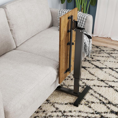FATIVO Onderhoudshulp, bedtafel, computertafel, in hoogte verstelbaar, draaibaar, met wieltjes, 75,5 x 40 cm