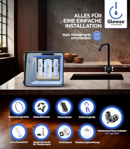 PR600 Home Water Purifier Reverse Osmosis 5 Phase Rapid Flow Pipe Water Purifier Decerialized Water Purifier Reverse Osmosis Drinking Water - QUORE