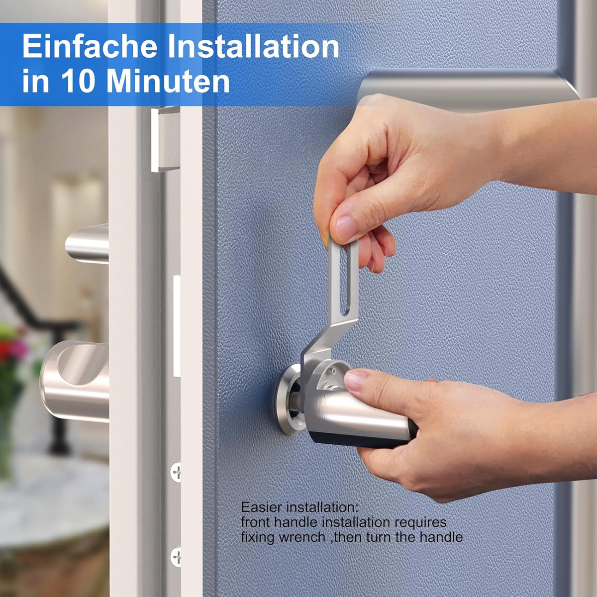 Welock Touch63 Vingerafdruk Elektronisch Deurslot Voordeur Afneembare Voorhandgreep Slot Organische Vingerafdruk Wi-Fi (Extra Aankoop Wi-Fi Box 3) met RFID Kaart BLE App IP65 voor 50-100 mm Deuren