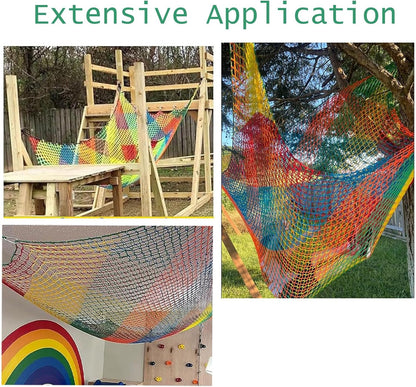 Playground Safety Net Climbing Cargo Net Voor Kinderen, Veelkleurige Kinderachtige Klimnet Van De Achtertuin, Treehouse Accessories, Heavy Duty Safety Net, Achtertuin, Outdoor Entertainmen(Size:1x10m)