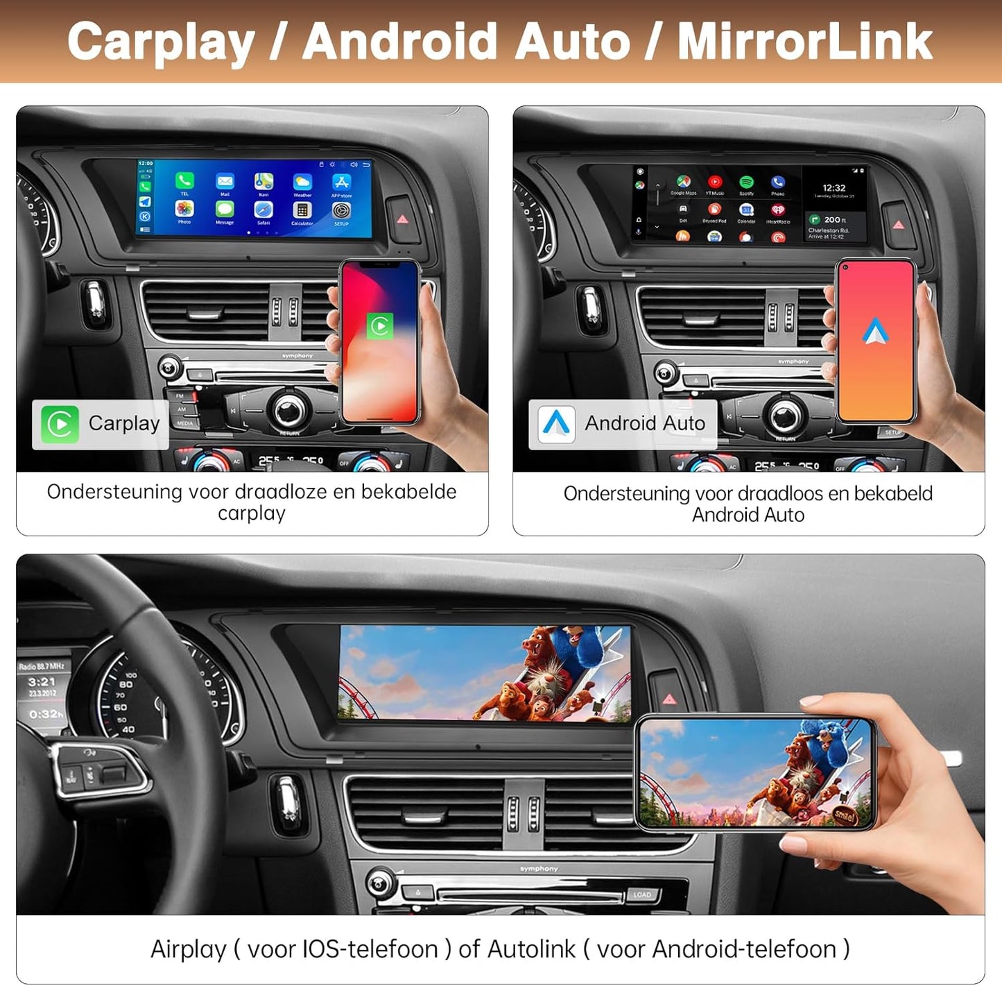 Autoradio's voor Audi A4 Touchscreenradio 8,9 inch voor A4 2009-2015 met 2G MMI-systeem Carplay Android Auto-display