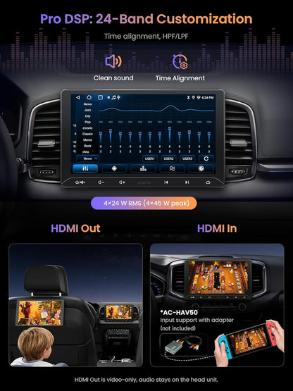 Autoradio 2 DIN – Android Car Stereo – Touchscreen Autoradio – Auto Multimedia Speler – GPS Navigatie – 10,1 Inch HD IPS Scherm – Ingebouwde OBD Bluetooth Scanner