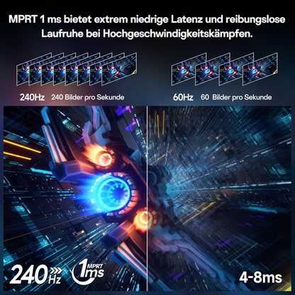 KOORUI 34-Zoll-Gaming-Monitor,240Hz PC Bildschirm,Curved 1500R,Adaptive Sync, Ultrawide WQHD (3440×1440), HDR400, höhenverstellbar (110mm),Pip/PBP,Schwarz - QUORE