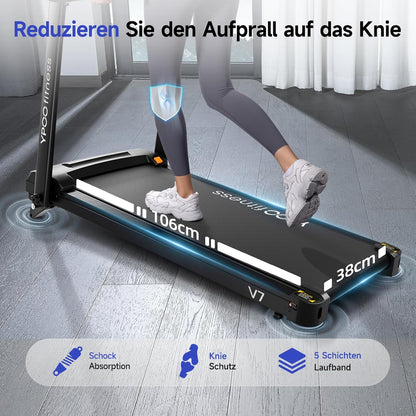 Loopband – Treadmill – Hardloopband – Fitnessapparaat – Trainingsapparaat – Inklapbaar Ontwerp – 8% Helling – Groot Loopvlak 106x38 cm – Max 13 km/u – 2,5 PK Motor – LED-Display – App Connectiviteit – Max 140 kg Belastbaar