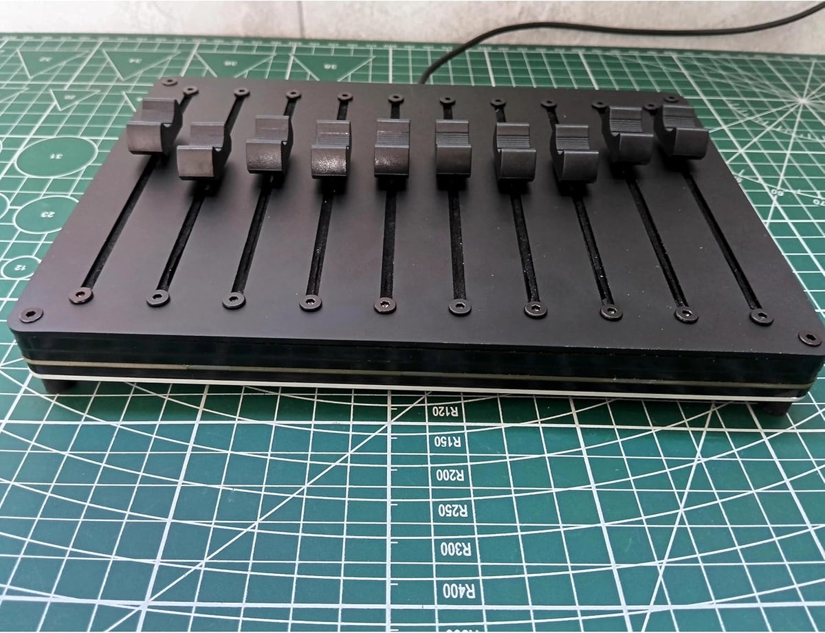 Toplionace 10-Kanaals Midi-Controllerfader - Aanpasbare CC-Berichten, USB/Type-C-Interface voor Daw-Software