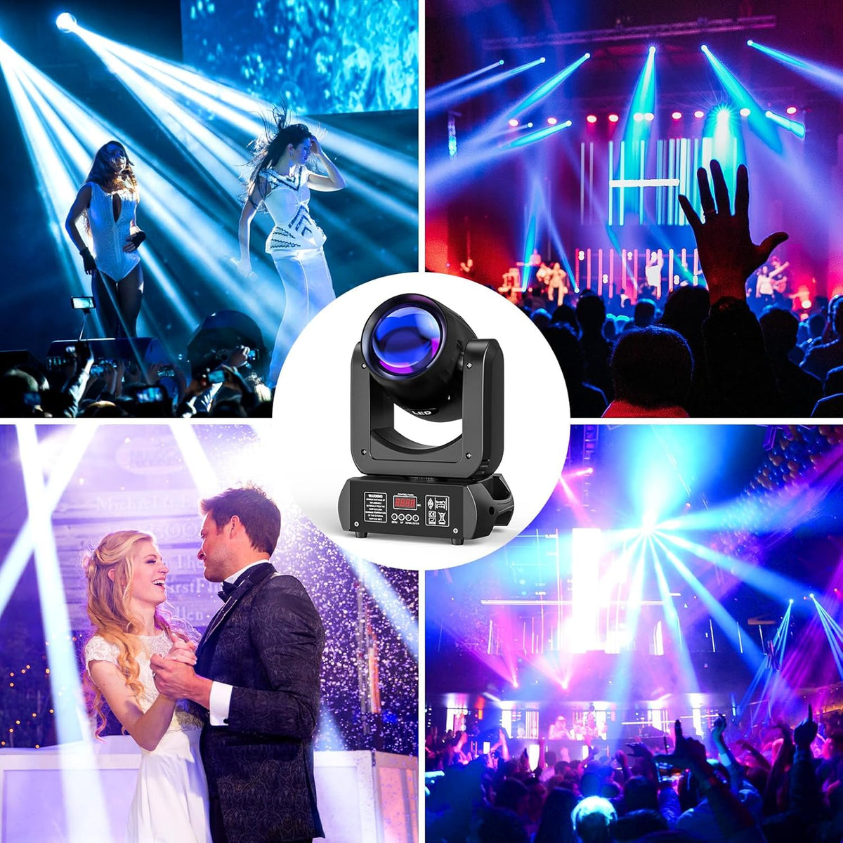 150 W Moving Head LED DMX Podium Licht 8 GOBO Roterende RGBW Spot Beam DJ Licht Geluid Geactiveerde Koplamp voor Kerst Disco Concert Party Bruiloften