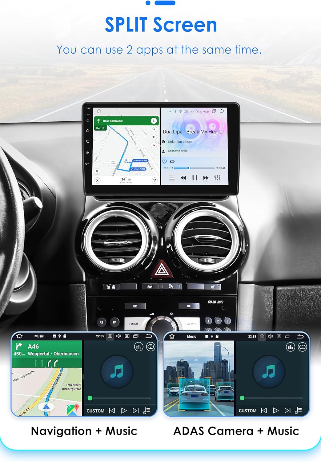 Android 13 autoradio 9 inch touchscreen 8-core voor Opel Corsa D 2007-2012 WiFi Wireless Android Auto & Wireless Carplay Bluetooth WiFi 4G GPS RDS AM/FM