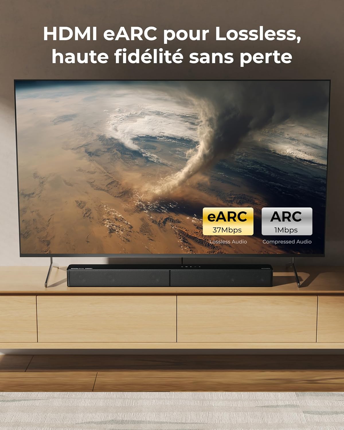 ULTIMEA Poseidon M60 Boom, 5.1ch soundbar met Dolby Atmos, thuisbioscoop 4D surround sound systeem, 340 W soundbar voor tv-apparaten met subwoofer, basversterking, app-bediening, Bluetooth 5.4