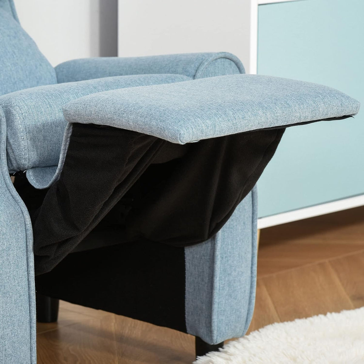 HOMCOM Children's Bench Children's Bench Children's Recliner Chair Recliner Adjustable with Footrest for 3-8 Years Boys and Girls Blue 58 x 53 x 70 cm - QUORE