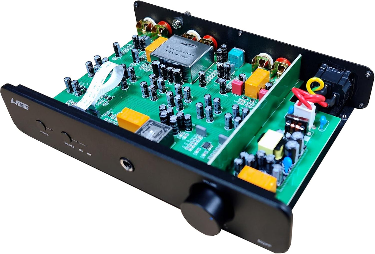 WAudio High Fidelity Phono voorversterker voor MM/MC draaitafels (zwart)