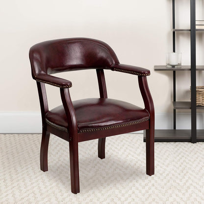 Flash Furniture Diamond Oxblood Luxe conferentiestoel van vinyl met accent nagelbekleding