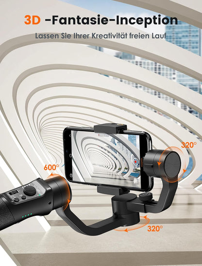 hohem iSteady Mobile Plus Stabilisator voor smartphone met 3 assen voor video-opnames met gezichts- en objecttracking, 600 graden automatische rotatie, Gimbal voor Android iPhone 15, 14, 13 Pro
