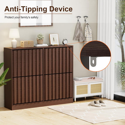 Schoenenkast – Schoenopberger – Schoenrek – Schoenmeubel – Schoenenkast Kiept – Verstelbare Plank – Natuurlijke Houtlook – Compact 102x24x86,5 cm