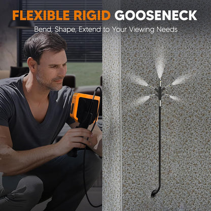Endoscoopcamera met dubbele lens, 6,5 mm draaibare endoscoopcamera, 2-weg 210° inspectiecamera, buiscamera, 7,0 inch lcd-scherm, endoscoop, 1,6 m endoscoopcamera, beweegbare kop