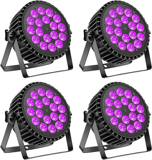 DMX512 Stage Lighting, 200 W, 18 LEDs, Energy Saving Lamp, UV+RGB, Disco Light, 8CH Party Light, Strobe/Sound, Active Mode, Lighting, DJ, Light Effect for Show, Bar, Party, Music Festival - QUORE
