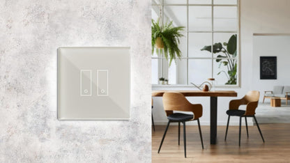 iotty E2 PLUS Wi-Fi slimme schakelaar voor lampen en deuren, compatibel met Google Home, Alexa en Siri, IOS en Android app, verlicht glaspaneel, temperatuur- en helderheidssensoren