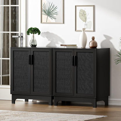 Keukenkast, keukenkast met werkblad, verstelbare plank, landhuisstijl, dressoir voor keuken, woonkamer, hal en eetkamer, zwart 80 x 40 x 89 cm