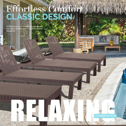 RAPTAVIS Outdoor Lounge stoel,Pool Chaise Lounge Waterdichte ligstoelen,Mokka