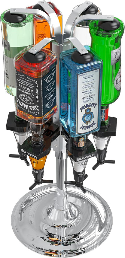 Barbarian 4/6 Flessen Roterende Optiek voor Geesten - Bar Butler Shot Meet Beugel Alcohol Wijn Ondersteboven Drinkdispenser Thuis Bar Man cave (6 Fles)