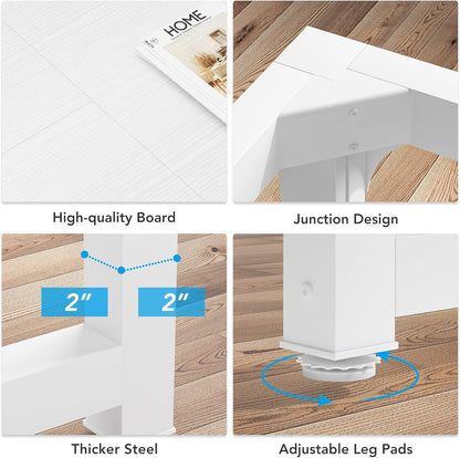Tribesigns Computer Desk 180x80CM Large Industrial Desk for Home Office, PC and Laptop Workstation with Spacious Worktop and Leg Space, Sturdy Metal Frame (White)