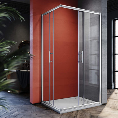 Douchecabine – Hoekdouche – Douchewand – Doucheruimte – Doucheschuifdeur – 100x70 cm – 5 mm Geharde Veiligheidsglas
