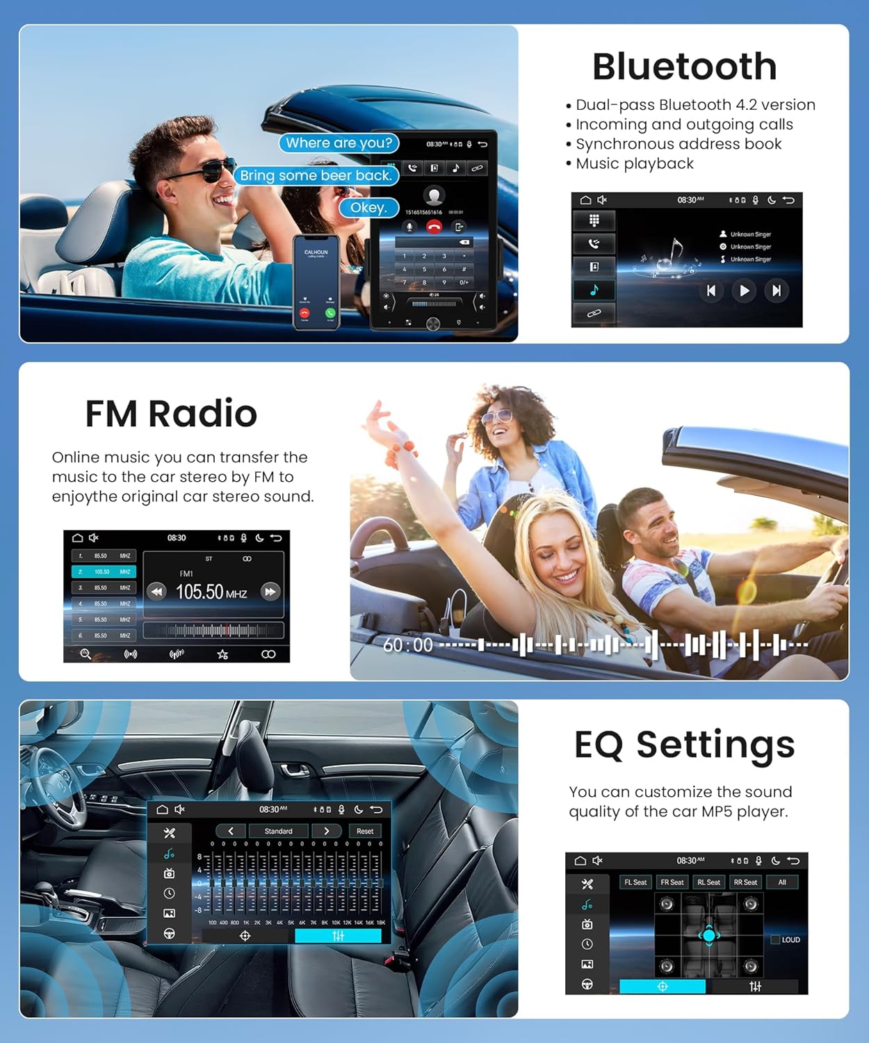 Autoradio 1 Din – Autoradio Draaibaar – Autoradio Touchscreen – Auto Multimedia Speler – Auto Radio Bluetooth – 10,4 Inch Draaibaar Touchscreen – Draadloze CarPlay & Android Auto