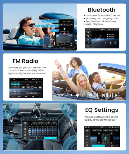 Autoradio 1 Din – Autoradio Draaibaar – Autoradio Touchscreen – Auto Multimedia Speler – Auto Radio Bluetooth – 10,4 Inch Draaibaar Touchscreen – Draadloze CarPlay & Android Auto