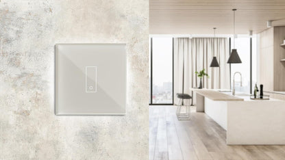 iotty E1 PLUS Wi-Fi slimme schakelaar voor lampen en deuren, compatibel met Google Home, Alexa en Siri, IOS en Android app, verlicht glaspaneel, temperatuur- en helderheidssensoren