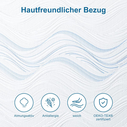 Matrastopper – Topper – Matrasversteviger – Matrasbeschermer – Matrasverbeteraar – 120x200 cm – 10 cm Gel Koudschuim – OEKO-TEX Wasbare Hoes