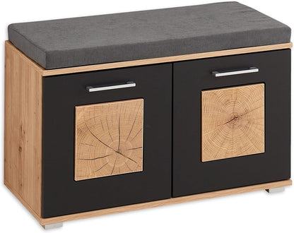Schoenenbank – Schoenenmeubel – Opbergbank – Zitbank – Schoenopberger – Comfortabel Microvelours Zitkussen – Ruime Opbergruimte met Twee Planken
